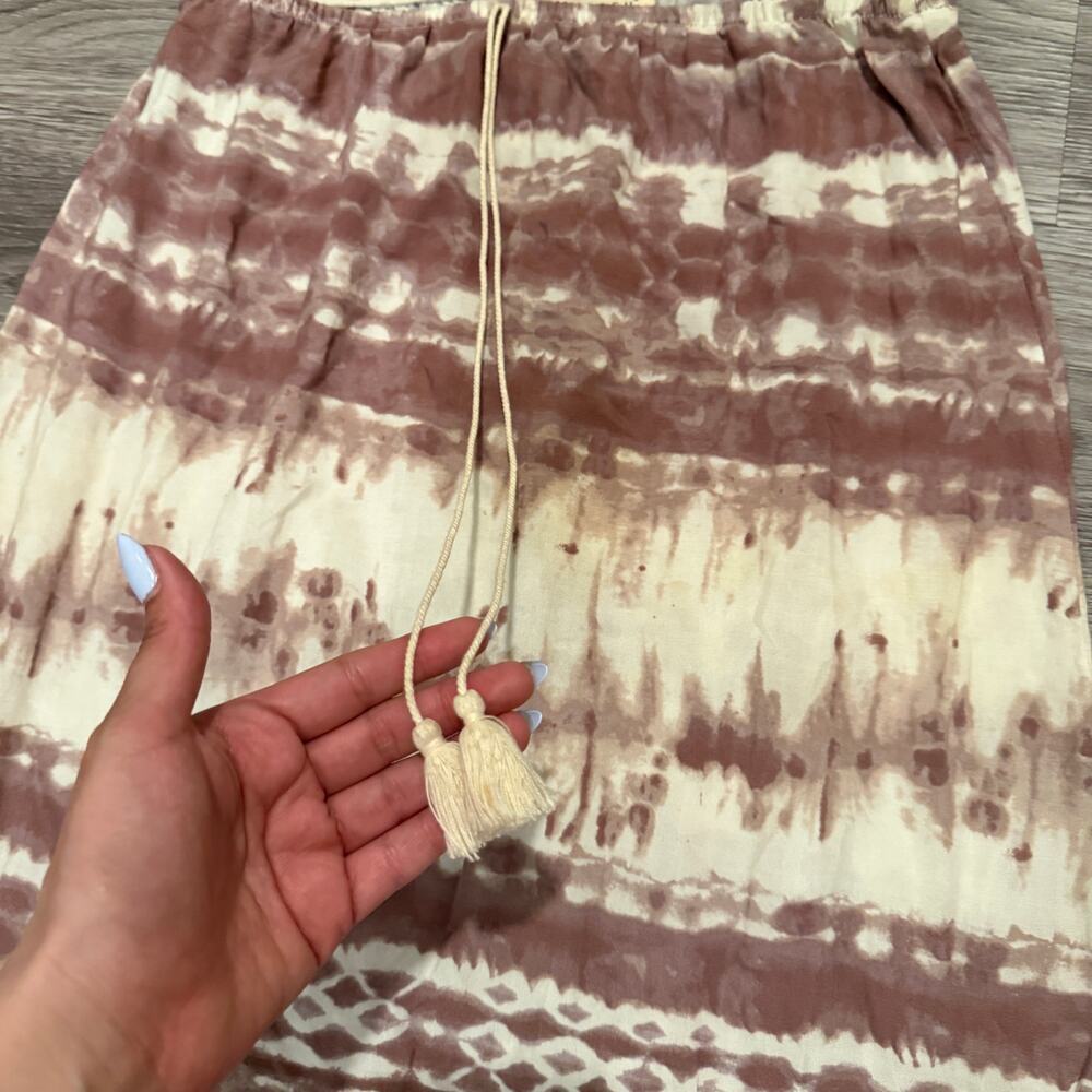 Love Stitch Boho Mauve Tie Dye Midi Skirt Tassel Festival Small Vacation Flowy - Picture 4 of 7
